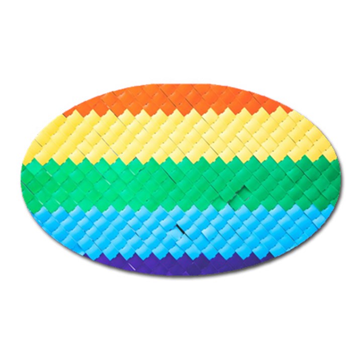 Mandalas-1084082 Textured-rainbow Oval Magnet