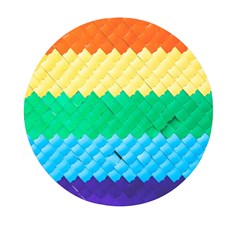 Mandalas-1084082 Textured-rainbow Mini Round Pill Box