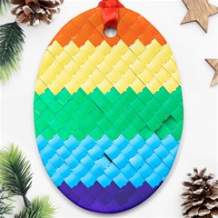 Mandalas-1084082 Textured-rainbow Oval Ornament (two Sides)