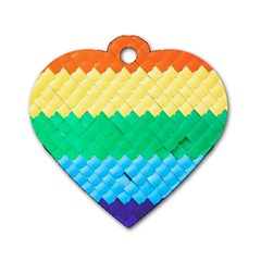 Mandalas-1084082 Textured-rainbow Dog Tag Heart (one Side) by jellybeansanddinosaurs