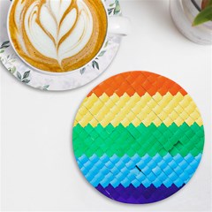 Mandalas-1084082 Textured-rainbow Uv Print Round Tile Coaster by jellybeansanddinosaurs