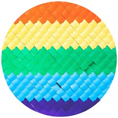 Mandalas-1084082 Textured-rainbow Wooden Puzzle Round by jellybeansanddinosaurs