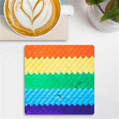 Mandalas-1084082 Textured-rainbow Uv Print Square Tile Coaster  by jellybeansanddinosaurs