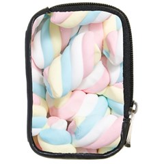 Rainbow-cake-layers Marshmallow-candy-texture Compact Camera Leather Case by jellybeansanddinosaurs