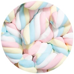 Rainbow-cake-layers Marshmallow-candy-texture Wooden Puzzle Round by jellybeansanddinosaurs