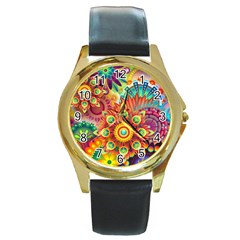 Mandalas-1084082 Round Gold Metal Watch by jellybeansanddinosaurs