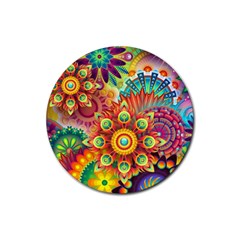 Mandalas-1084082 Rubber Round Coaster (4 Pack) by jellybeansanddinosaurs