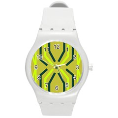 Abstract Pattern Geometric Backgrounds   Round Plastic Sport Watch (m) by Eskimos