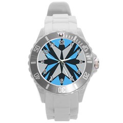 Abstract Pattern Geometric Backgrounds   Round Plastic Sport Watch (l) by Eskimos