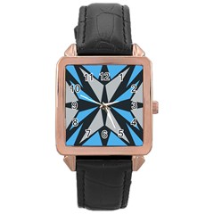 Abstract Pattern Geometric Backgrounds   Rose Gold Leather Watch  by Eskimos