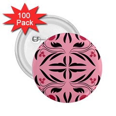 Floral Folk Damask Pattern  2 25  Buttons (100 Pack)  by Eskimos