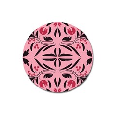 Floral Folk Damask Pattern  Magnet 3  (round) by Eskimos