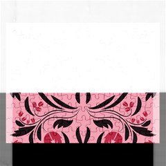 Floral Folk Damask Pattern  Rectangular Jigsaw Puzzl by Eskimos