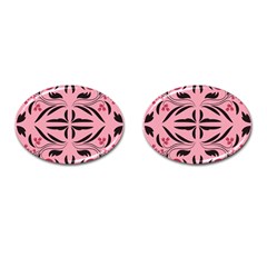 Floral Folk Damask Pattern  Cufflinks (oval) by Eskimos