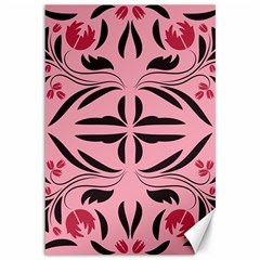 Floral Folk Damask Pattern  Canvas 12  X 18  by Eskimos