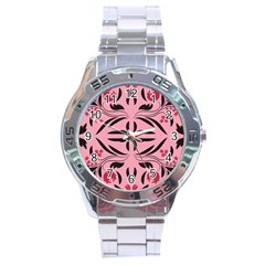 Floral Folk Damask Pattern  Stainless Steel Analogue Watch by Eskimos