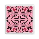 Floral folk damask pattern  Memory Card Reader (Square) Front