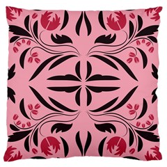 Floral Folk Damask Pattern  Large Cushion Case (one Side) by Eskimos