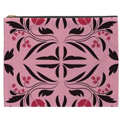 Floral Folk Damask Pattern  Cosmetic Bag (xxxl) by Eskimos