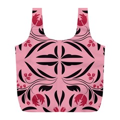 Floral Folk Damask Pattern  Full Print Recycle Bag (l) by Eskimos