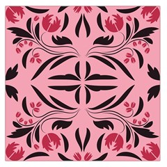 Floral Folk Damask Pattern  Large Satin Scarf (square) by Eskimos