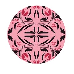 Floral Folk Damask Pattern  Mini Round Pill Box (pack Of 5) by Eskimos