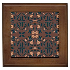 Floral Folk Damask Pattern  Framed Tile by Eskimos