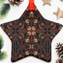 Floral Folk Damask Pattern  Ornament (star) by Eskimos