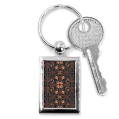 Floral Folk Damask Pattern  Key Chain (rectangle) by Eskimos