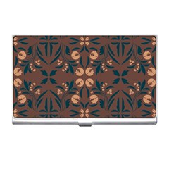 Floral Folk Damask Pattern  Business Card Holder by Eskimos