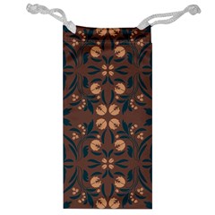 Floral Folk Damask Pattern  Jewelry Bag by Eskimos