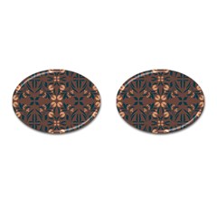 Floral Folk Damask Pattern  Cufflinks (oval) by Eskimos