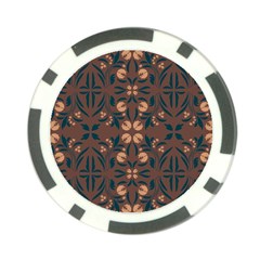 Floral Folk Damask Pattern  Poker Chip Card Guard (10 Pack) by Eskimos