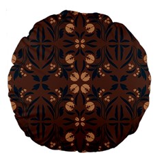 Floral Folk Damask Pattern  Large 18  Premium Round Cushions by Eskimos