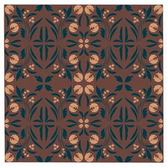 Floral Folk Damask Pattern  Wooden Puzzle Square by Eskimos