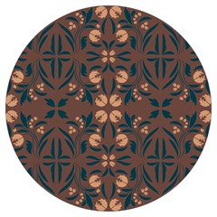 Floral Folk Damask Pattern  Round Trivet