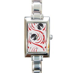 Folk Flowers Print Floral Pattern Ethnic Art Rectangle Italian Charm Watch by Eskimos