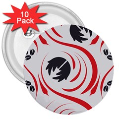 Folk Flowers Print Floral Pattern Ethnic Art 3  Buttons (10 Pack)  by Eskimos