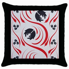 Folk Flowers Print Floral Pattern Ethnic Art Throw Pillow Case (black)