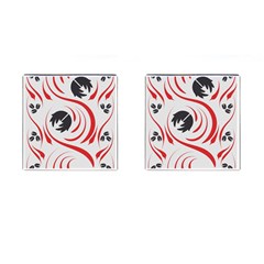 Folk Flowers Print Floral Pattern Ethnic Art Cufflinks (square) by Eskimos