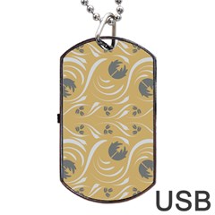 Folk Flowers Print Floral Pattern Ethnic Art Dog Tag Usb Flash (two Sides) by Eskimos