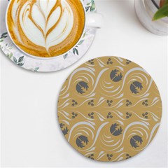 Folk Flowers Print Floral Pattern Ethnic Art Uv Print Round Tile Coaster by Eskimos