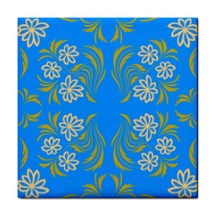 Floral Folk Damask Pattern  Tile Coaster by Eskimos