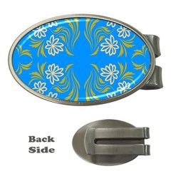 Floral Folk Damask Pattern  Money Clips (oval)  by Eskimos