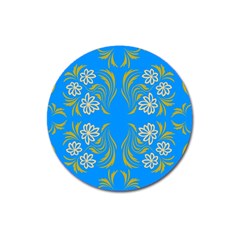 Floral Folk Damask Pattern  Magnet 3  (round) by Eskimos