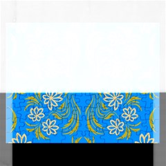 Floral Folk Damask Pattern  Rectangular Jigsaw Puzzl by Eskimos