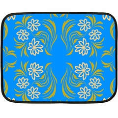 Floral Folk Damask Pattern  Fleece Blanket (mini) by Eskimos