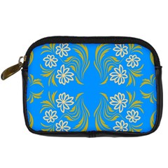 Floral Folk Damask Pattern  Digital Camera Leather Case by Eskimos