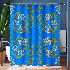 Floral Folk Damask Pattern  Shower Curtain 60  X 72  (medium)  by Eskimos