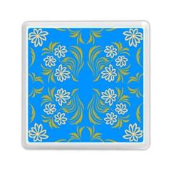 Floral Folk Damask Pattern  Memory Card Reader (square) by Eskimos